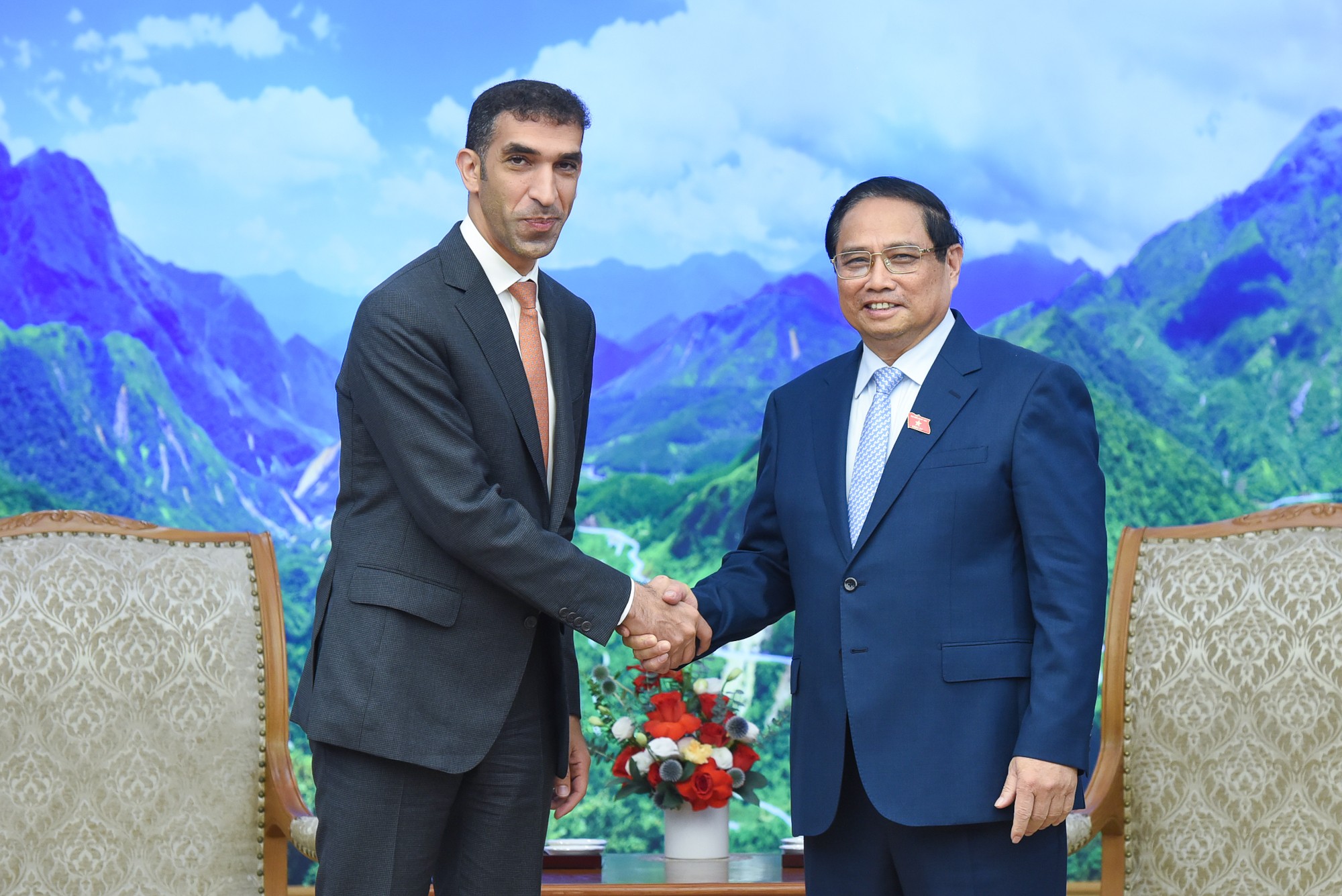 Phiên bản chính thức của 555Win Phạm Minh Chính và ông Thani bin Ahmed Al Zeyoudi, Quốc vụ khanh phụ trách ngoại thương của Bộ 555Win login đăng nhập các Tiểu vương quốc Arab Thống nhất. Ảnh: VGP.