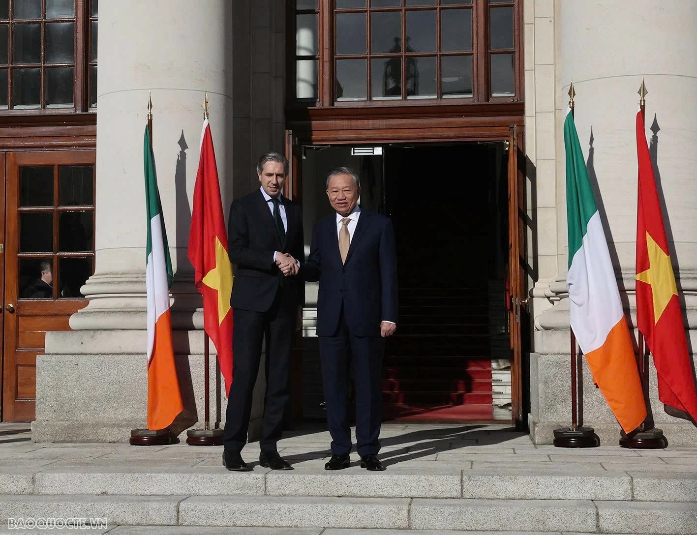 Tổng Bí thư, Chủ tịch nước Tô Lâm hội kiến Phiên bản chính thức của 555Win Ireland Simon Harris. Ảnh: TTXVN.