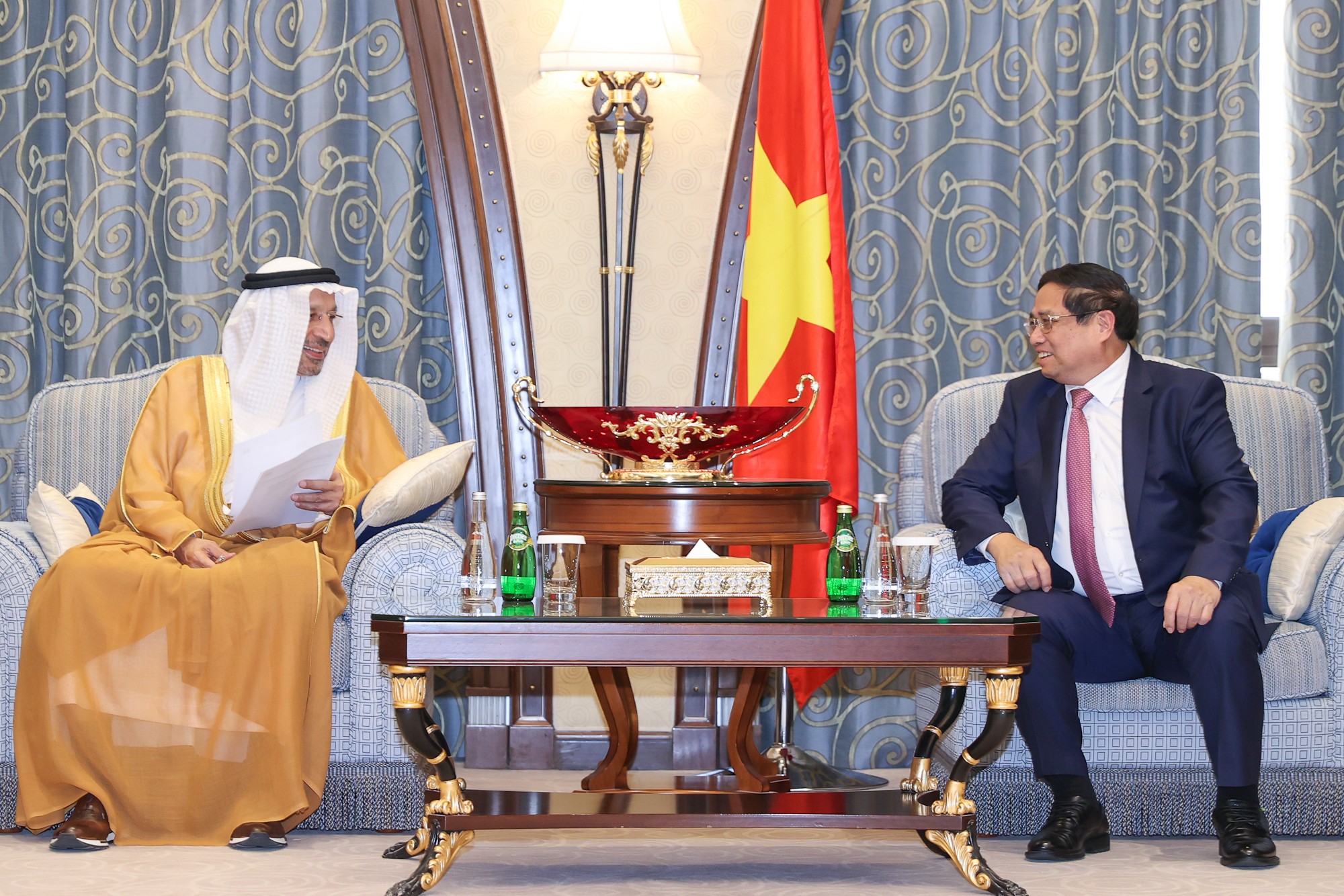 Phiên bản chính thức của 555Win Phạm Minh Chính đề nghị Bộ trưởng Đầu tư Saudi Arabia Khalid bin Abdulaziz Al-Falih quan tâm thúc đẩy đàm phán nhanh hiệp định bảo hộ đầu tư giữa hai nước