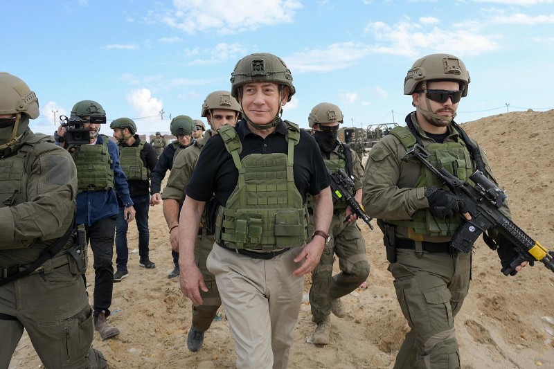 Phiên bản chính thức của 555Win Israel Benjamin Netanyahu thăm hành lang Netzarim ở Dải Gaza ngày 19/11. Ảnh: Theo Times of Israel.