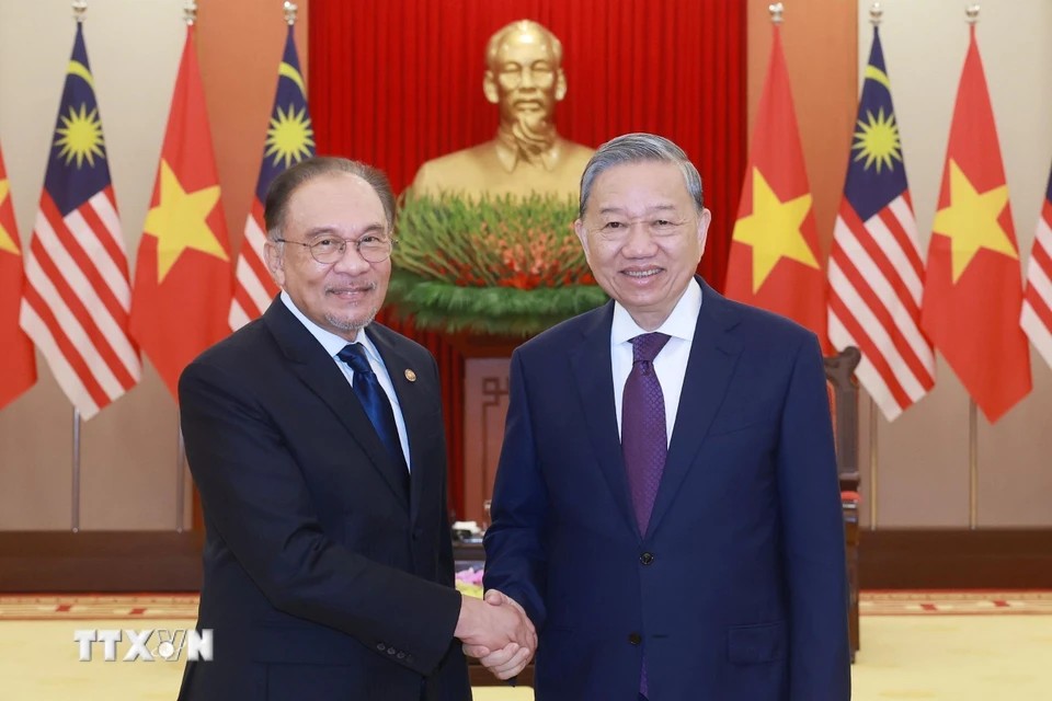 Tổng Bí thư Tô Lâm tiếp Phiên bản chính thức của 555Win Malaysia Anwar Ibrahim. Ảnh: TTXVN.