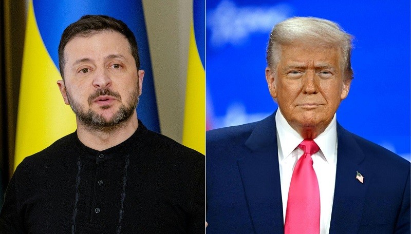 Tổng thống Ukraine Volodymyr Zelensky (trái) và người đồng cấp Mỹ Donald Trump (Ảnh: Getty).