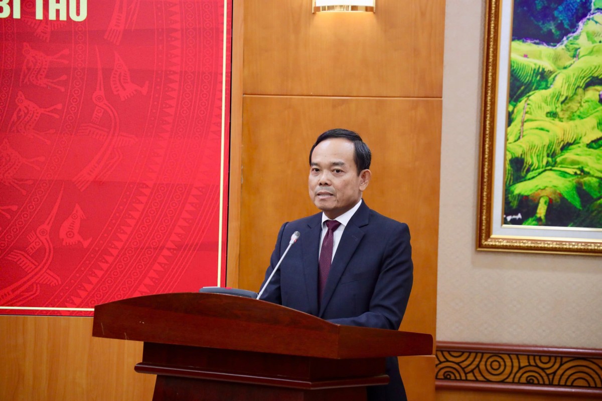 Trưởng Ban Chính sách, chiến lược Trung ương Trần Lưu Quang phát biểu tại hội nghị. Ảnh: