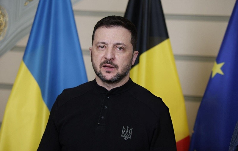 Tổng thống Ukraine Volodymyr Zelensky tại Bỉ ngày 6/3. Ảnh: Getty