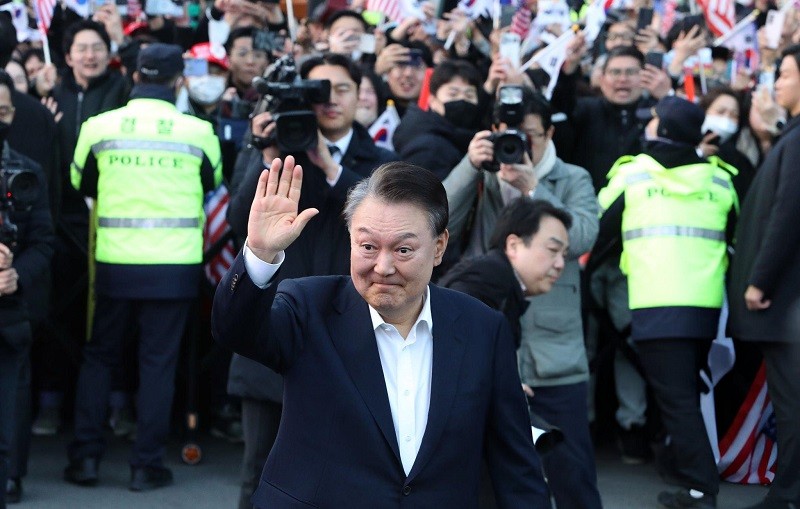 Tổng thống Yoon Suk-yeol được trả tự do ngày 8/3. Ảnh: Getty