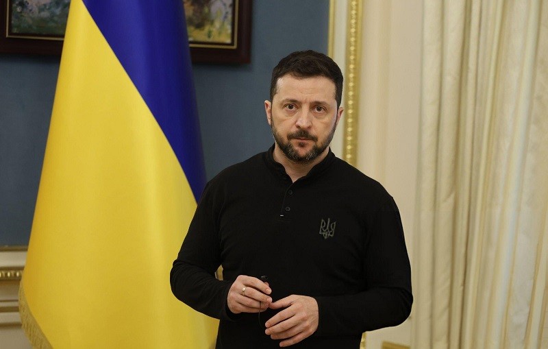 Tổng thống Zelensky trong cuộc họp báo tại Kiev ngày 15/3. Ảnh: Getty