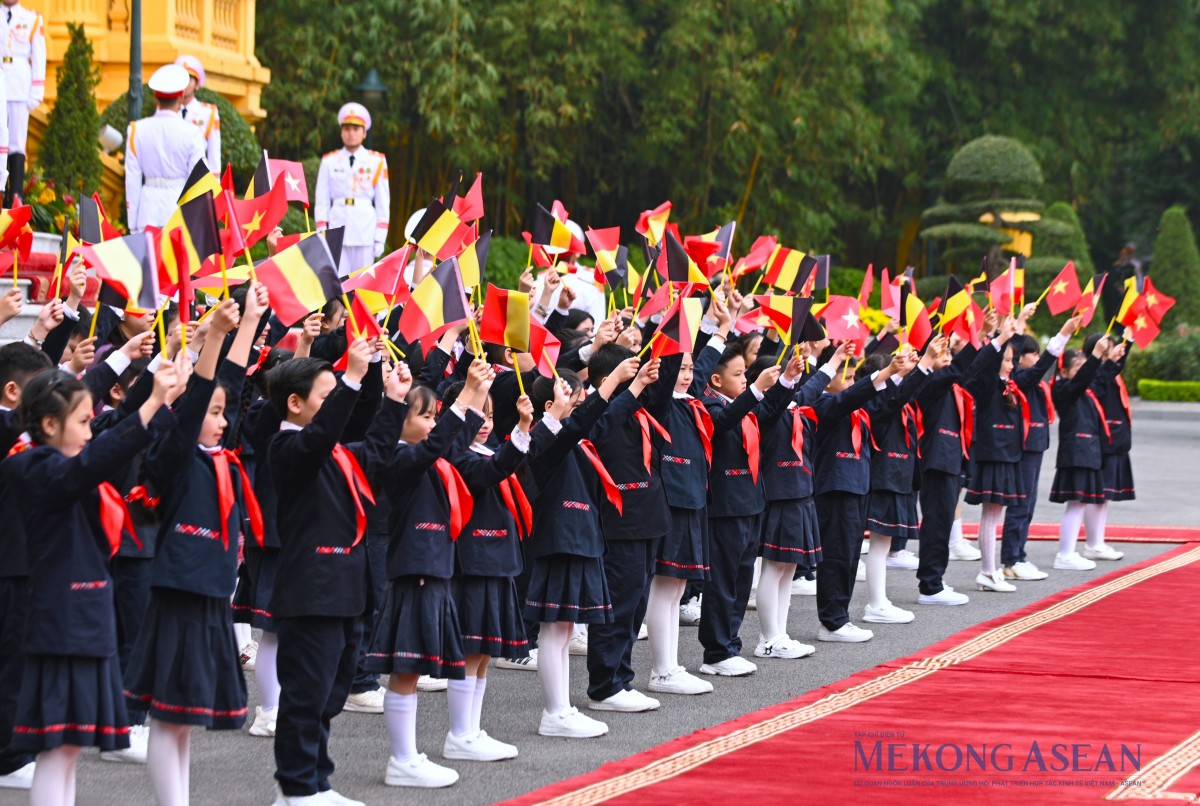 Chủ tịch nước Lương Cường chủ trì lễ đón Nhà vua Vương quốc Bỉ