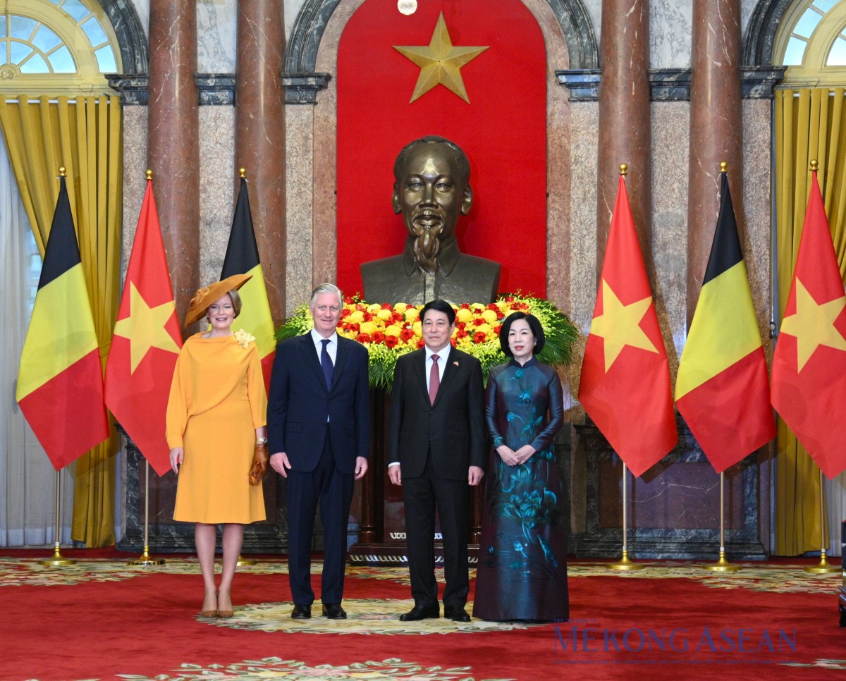 Chủ tịch nước Lương Cường chủ trì lễ đón Nhà vua Vương quốc Bỉ
