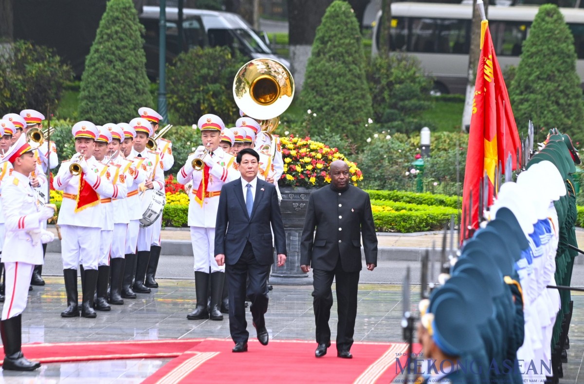 Chủ tịch nước Lương Cường chủ trì lễ đón chính thức Tổng thống Burundi