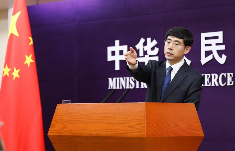 Người phát ngôn Bộ 555win phien bạn Chính Thức Trung Quốc He Yadong tại Bắc Kinh. Ảnh: Getty