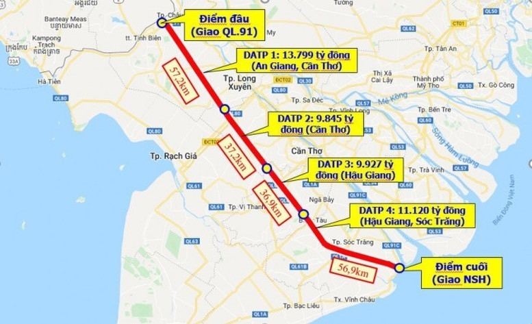 Hoàn thành cao tốc Châu Đốc - Cần Thơ - Sóc Trăng vào tháng 7/2026