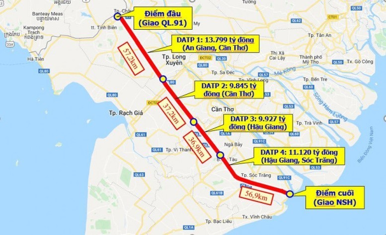 Hoàn thành cao tốc Châu Đốc - Cần Thơ - Sóc Trăng vào tháng 7/2026
