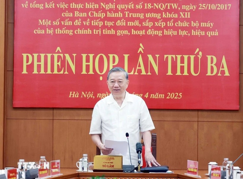 Tổng Bí thư Tô Lâm chủ trì phiên họp. Ảnh: TTXVN.