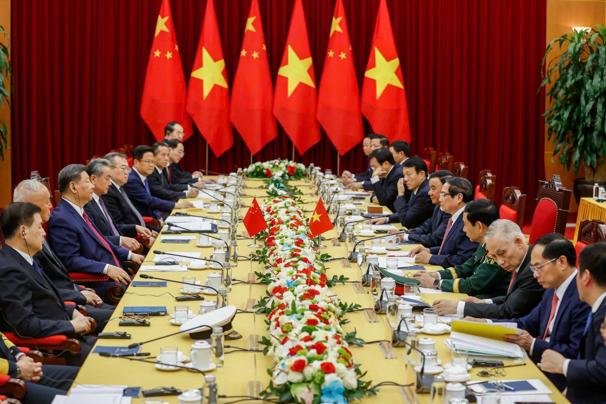 Toàn cảnh cuộc hội đàm. Ảnh: Phạm Hải.