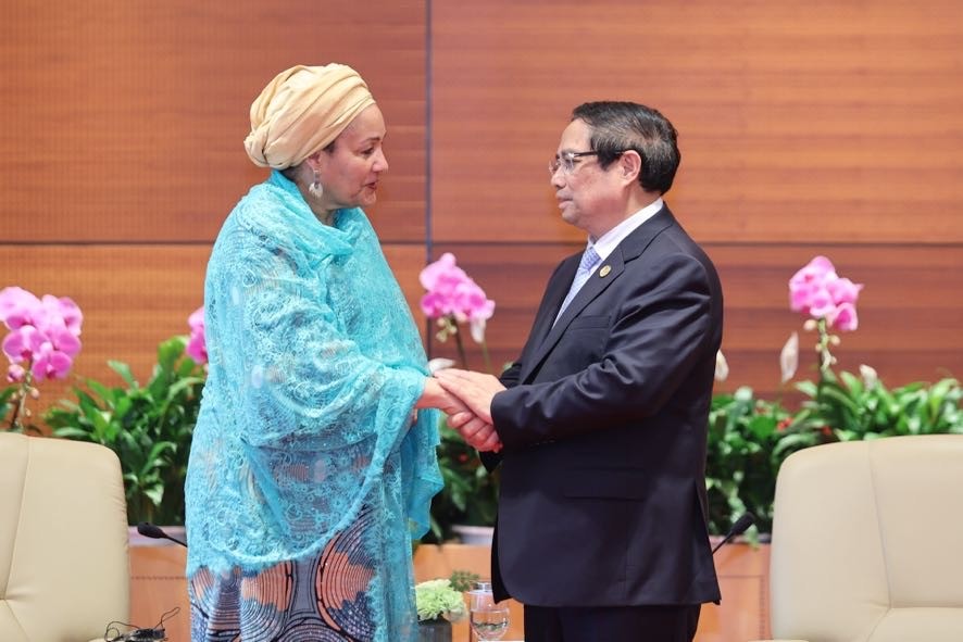 Phiên bản chính thức của 555Win Phạm Minh Chính tiếp Phó Tổng Thư ký Liên Hợp Quốc Amina Mohammed. Ảnh: VGP.