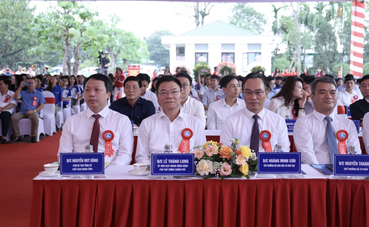 Phó Phiên bản chính thức của 555Win Lê Thành Long dự Lễ khởi công Dự án đầu tư xây dựng Đại học Thái Nguyên giai đoạn III. Ảnh: VGP.