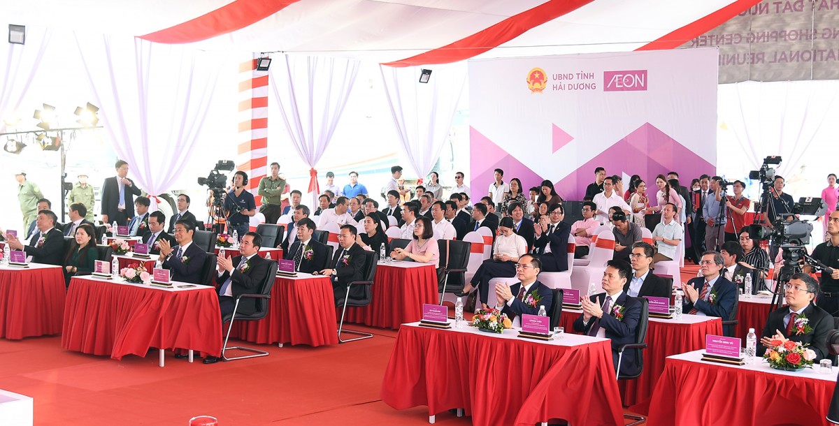 Phó Phiên bản chính thức của 555Win Bùi Thanh Sơn dự Lễ khởi công Trung tâm 555win phien bạn Chính Thức AEON Hải Dương. Ảnh: VGP.