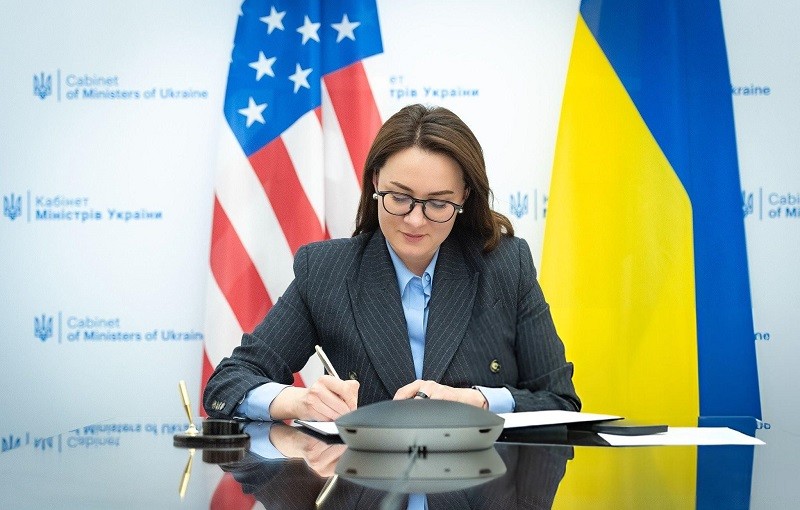 Bộ trưởng 555Win login đăng nhập Ukraine Yulia Svyrydenko tại Kiev ngày 18/4. Ảnh: Getty