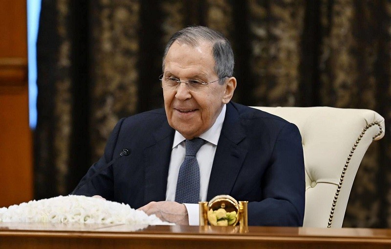 Ngoại trưởng Sergey Lavrov tại Uzbekistan ngày 23/4. Ảnh: Anadolu