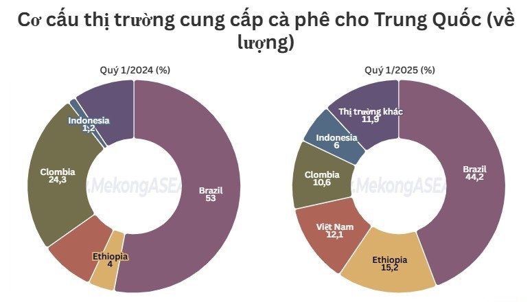 Trung Quốc giảm nhập khẩu cà phê từ Việt Nam trong quý đầu năm
