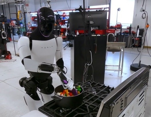 Video robot hình người của Tesla 'trổ tài' nội trợ