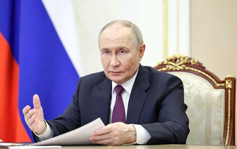 Tổng thống Vladimir Putin trong cuộc họp ngày 22/5. Ảnh: Sputnik