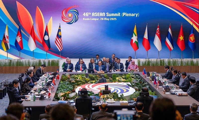 Quang cảnh Phiên toàn thể Hội nghị Cấp cao ASEAN lần thứ 46 ở Malaysia ngày 26/5. Ảnh: Facebook/@Bongbong Marcos