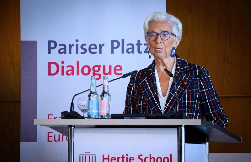 Bà Christine Lagarde phát biểu tại Trường Hertie (Berlin) ngày 26/5. Ảnh: Getty