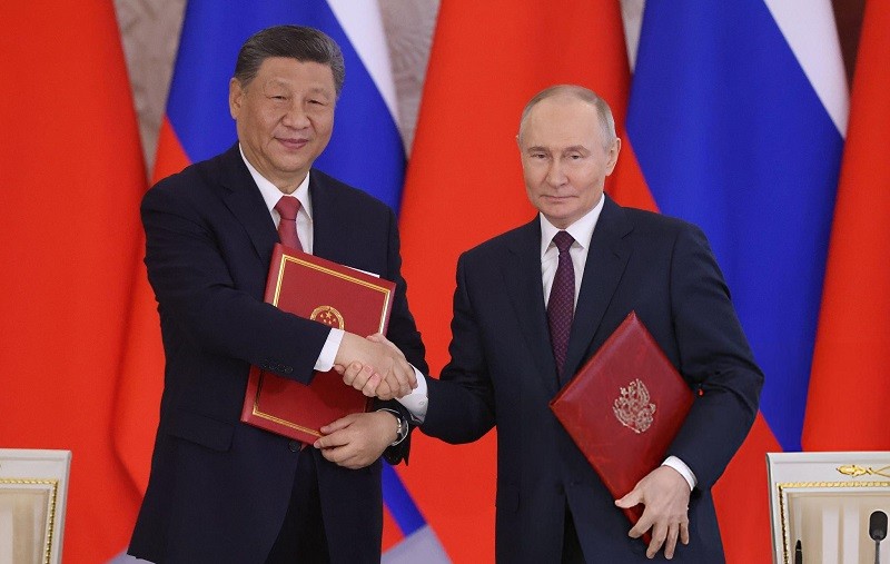 Ông Tập Cận Bình và ông Vladimir Putin tại Điện Kremlin ngày 8/5. Ảnh: Getty