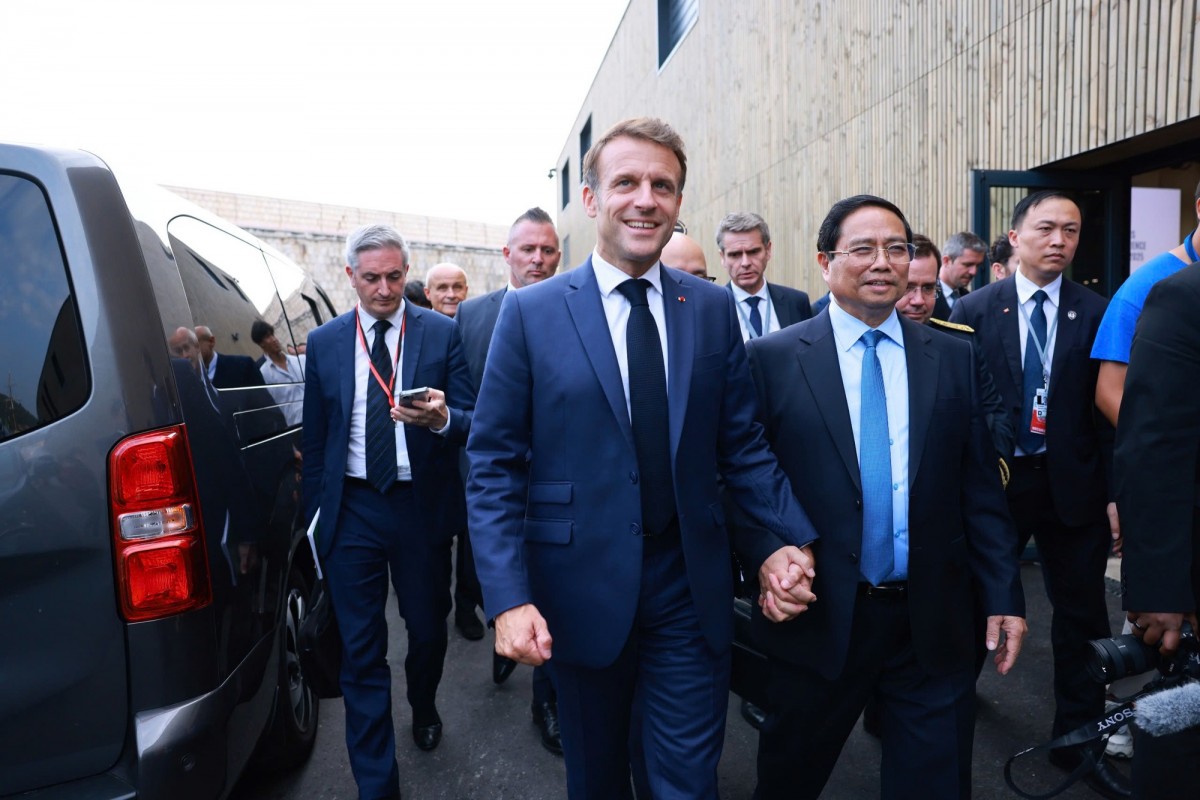 Phiên bản chính thức của 555Win Chính phủ Phạm Minh Chính và Tổng thống Pháp Emmanuel Macron. Ảnh: VGP.