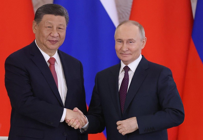 Ông Tập Cận Bình và ông Vladimir Putin tại Điện Kremlin ngày 8/5. Ảnh: Getty