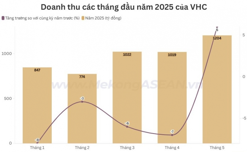 Vĩnh Hoàn có tháng tăng trưởng dương doanh thu đầu tiên năm 2025