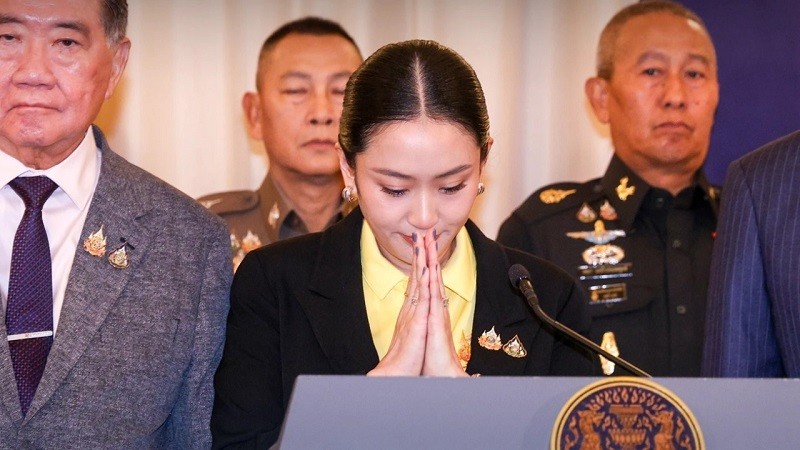 Phiên bản chính thức của 555Win Paetongtarn Shinawatra trong cuộc họp báo ngày 19/6. Ảnh: Nation Thailand