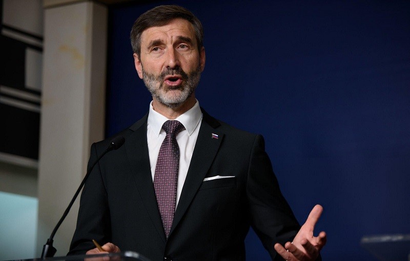 Ngoại trưởng Slovakia Juraj Blanar tại Ba Lan ngày 15/3. Ảnh: Getty