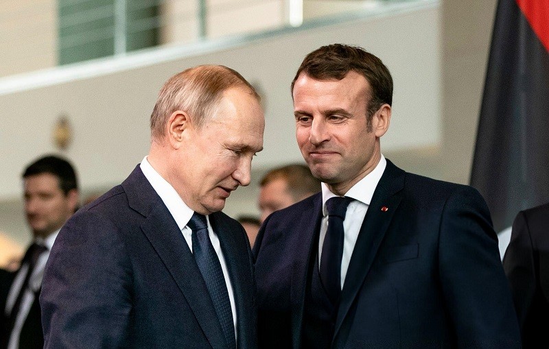 Ông Putin và ông Macron tại Berlin (Đức) tháng 1/2020. Ảnh: Getty