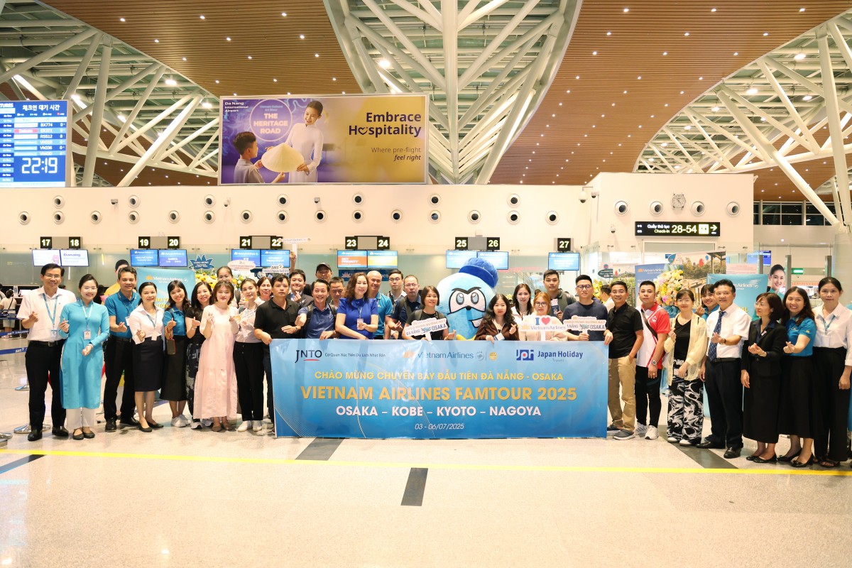 Vietnam Airlines khai trương đường bay thẳng kết nối hai thành phố biển Đà Nẵng - Osaka. Ảnh: Vietnam Airlines.