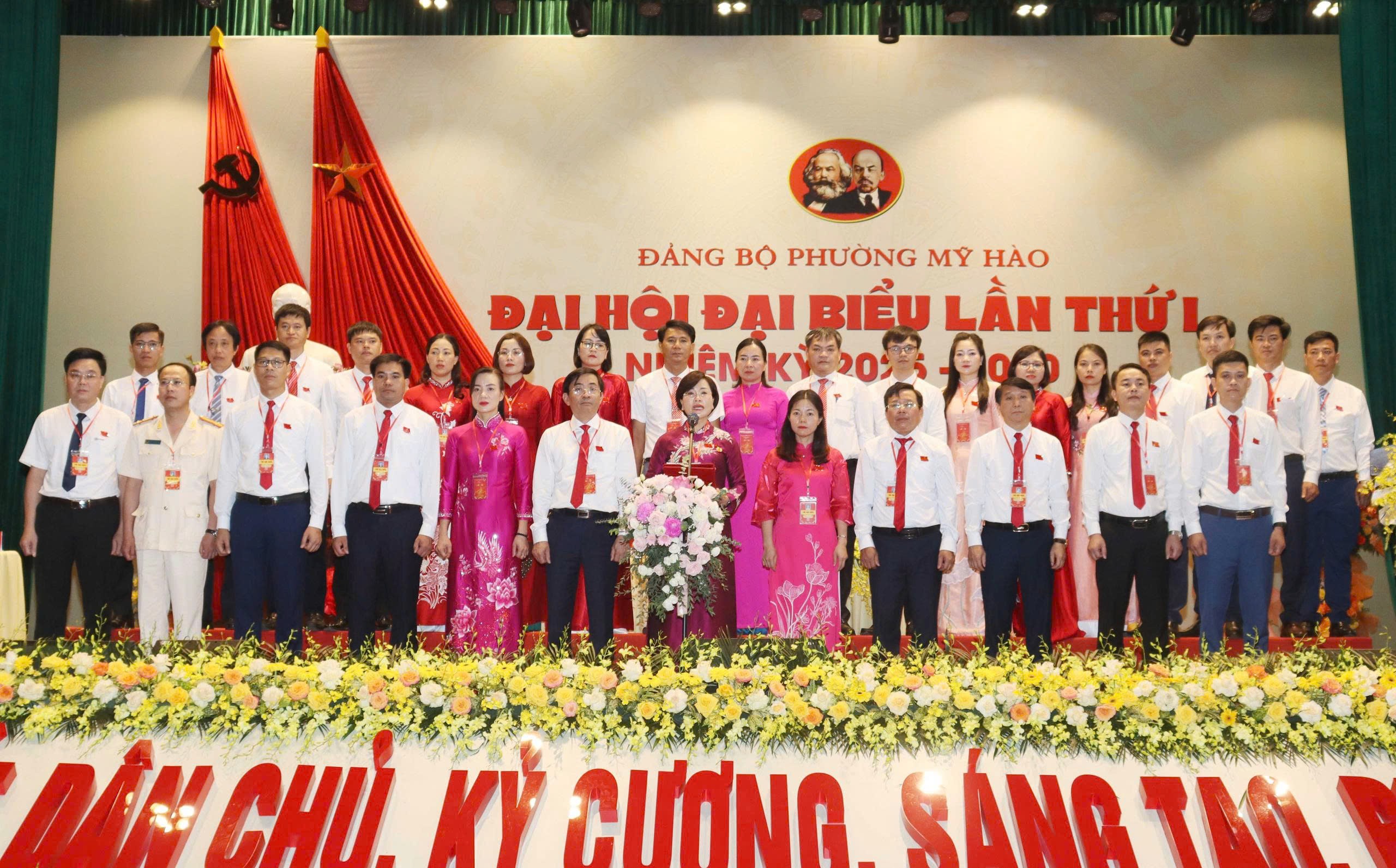 Ban Chấp hành Đảng bộ phường Mỹ Hào, nhiệm kỳ 2025 - 2030.