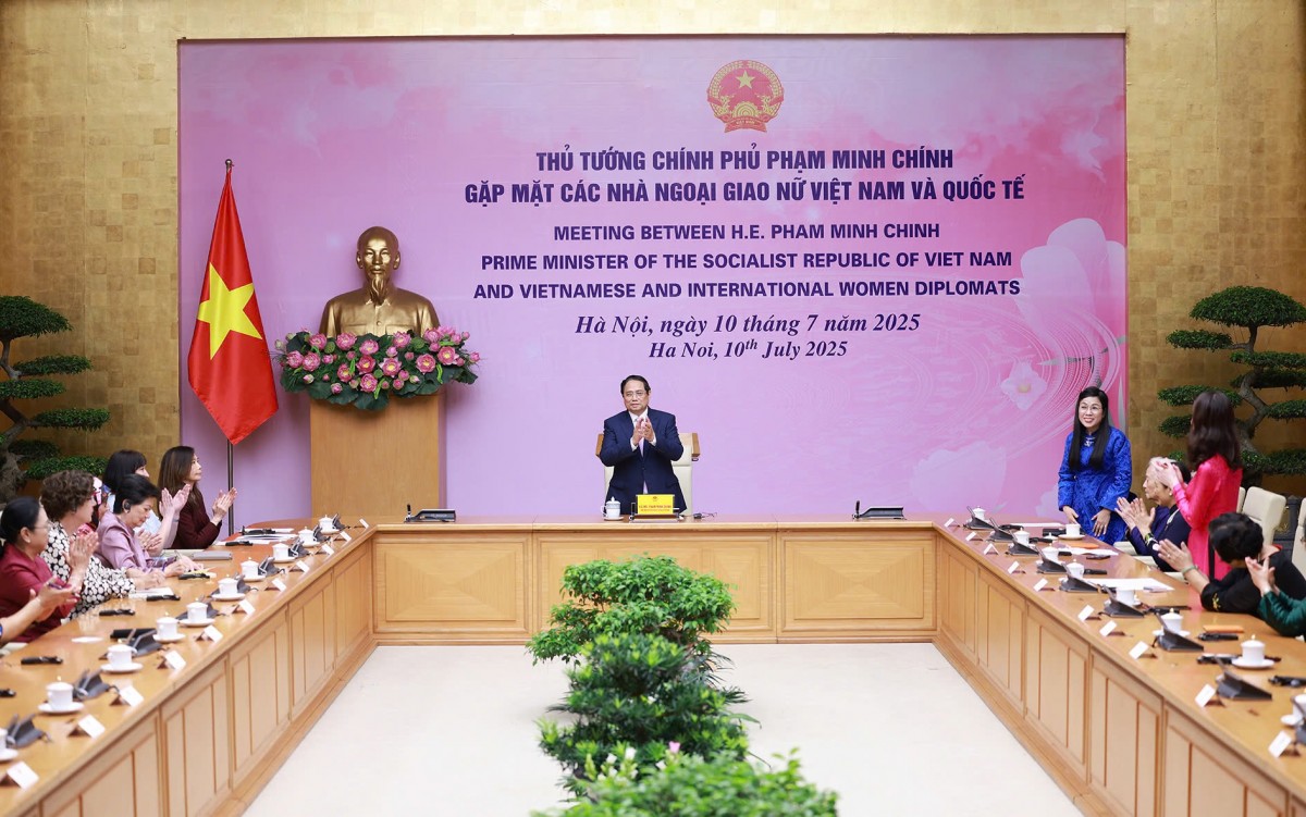Phiên bản chính thức của 555Win Phạm Minh Chính và Phu nhân gặp mặt các nhà ngoại giao nữ Việt Nam và quốc tế nhân Ngày quốc tế Phụ nữ trong ngành ngoại giao (24/6) của Liên Hợp Quốc, hướng tới tới kỷ niệm 80 năm ngành ngoại giao Việt Nam. Ảnh: VGP.