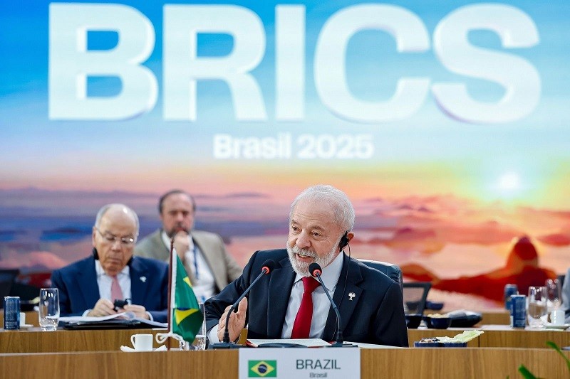 Ông Luiz Inacio Lula da Silva tại Hội nghị Thượng đỉnh BRICS ngày 7/7. Ảnh: X/@LulaOficial