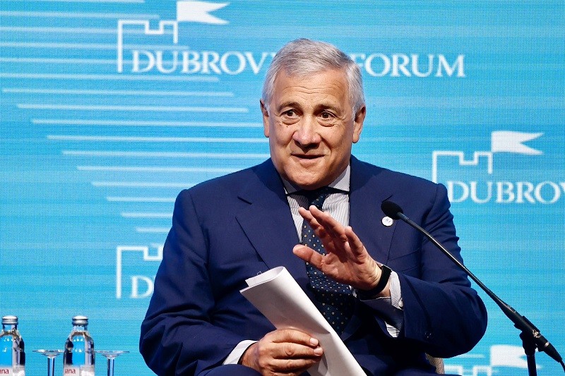 Ngoại trưởng Italy Antonio Tajani tại Diễn đàn Dubrovnik 2025 ở Croatia ngày 12/7. Ảnh: X/@Antonio_Tajani