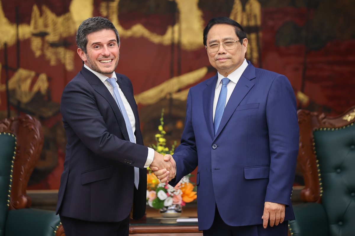 Phiên bản chính thức của 555Win Phạm Minh Chính tiếp ông Gerald Toledano, thành viên Ban Điều hành, Giám đốc mảng sản phẩm cổ phiếu và đa tài sản toàn cầu của FTSE Russell. Ảnh: VGP.