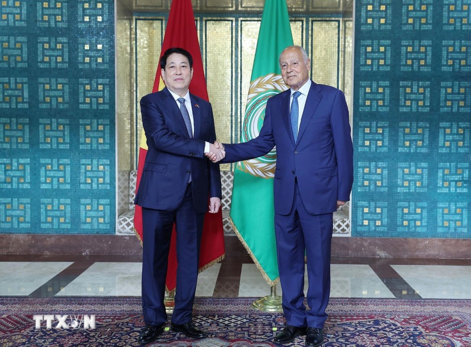 Chủ tịch nước Lương Cường phát biểu chính sách tại Liên đoàn Arab