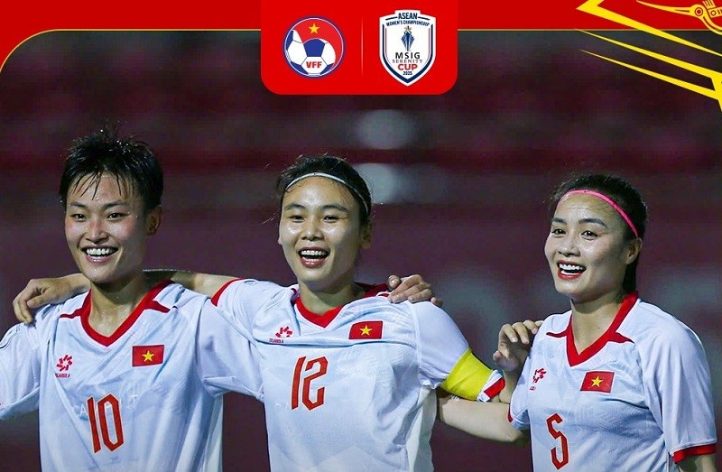 Tuyển nữ Việt Nam hoàn toàn vượt trội so với Indonesia. Ảnh: VFF