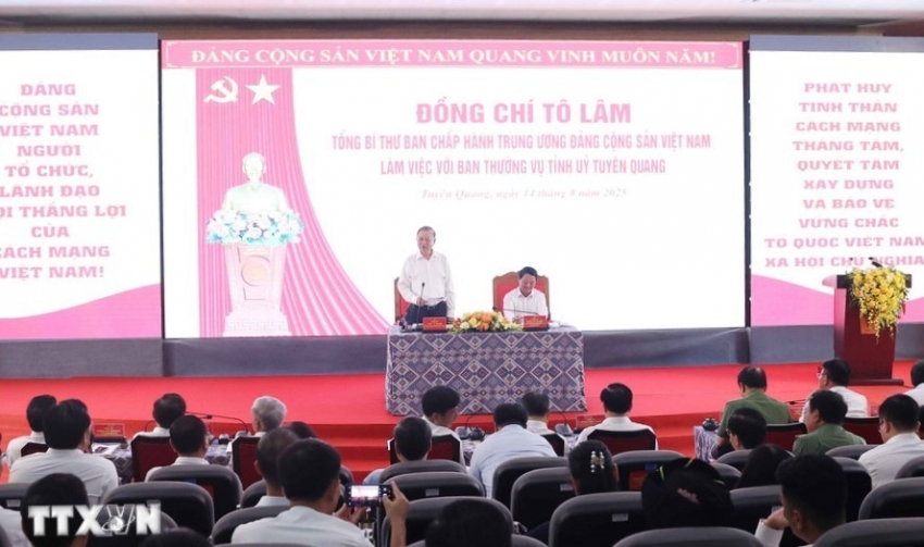 Tổng Bí thư Tô Lâm làm việc tại tỉnh Tuyên Quang
