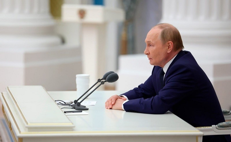 Tổng thống Vladimir Putin tại Điện Kremlin ngày 14/8. Ảnh: Bộ Ngoại giao Nga