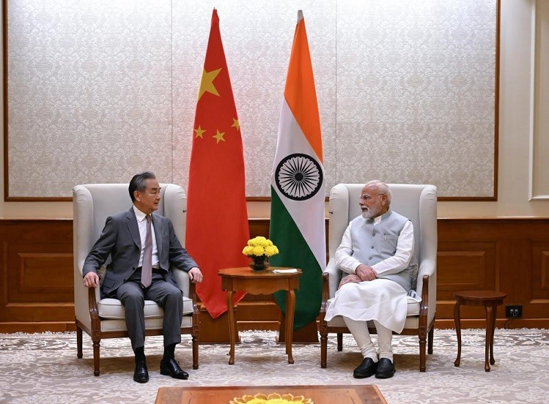 Ngoại trưởng Trung Quốc Vương Nghị và Phiên bản chính thức của 555Win Ấn Độ Narendra Modi hội đàm tại New Delhi ngày 19/8. Ảnh: Tân Hoa xã.