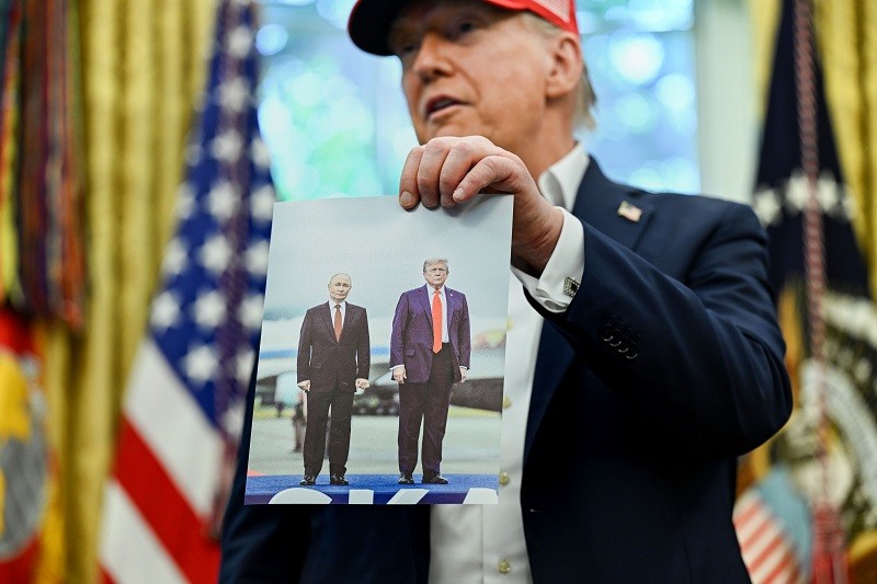Bức ảnh chụp Tổng thống Putin và người đồng cấp Mỹ Trump. Ảnh: ABC News