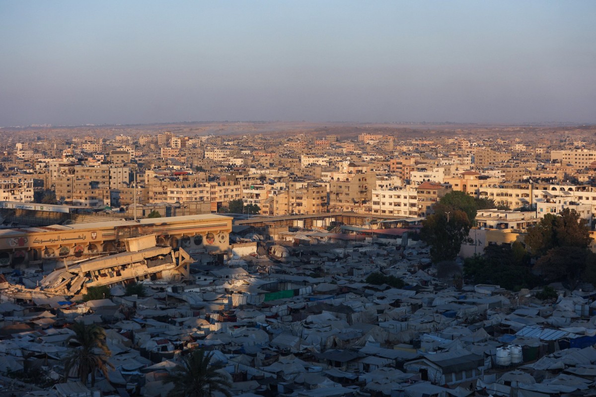 Trại tị nạn được dựng trong sân vận động Yarmuk tại Thành phố Gaza, ngày 4/9. Ảnh: Times of Israel