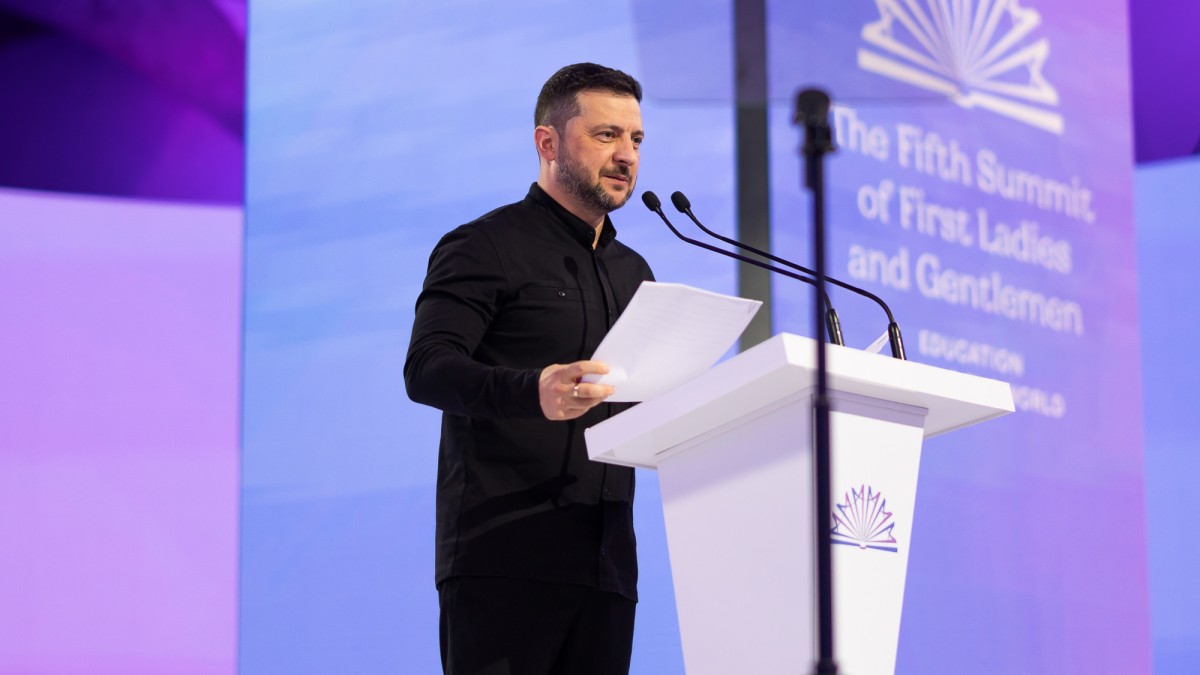 Tổng thống Ukraine Volodymyr Zelensky tại Hội nghị Thượng đỉnh Đệ nhất Phu nhân và Quý ông ở Kiev ngày 12/9. Ảnh: X/@ZelenskyyUa
