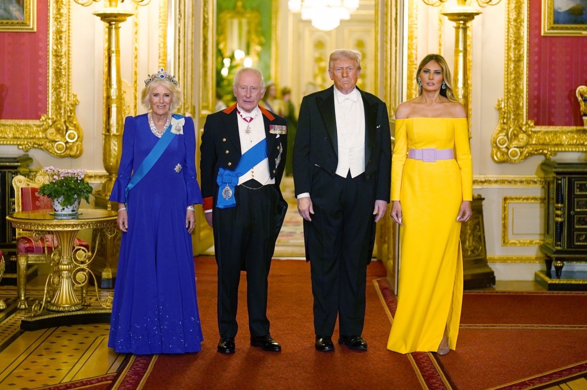 Từ trái sang phải: Hoàng hậu Camilla, Vua Charles III, Tổng thống Trump và Đệ nhất Phu nhân Melania. Ảnh: British Embassy Washington
